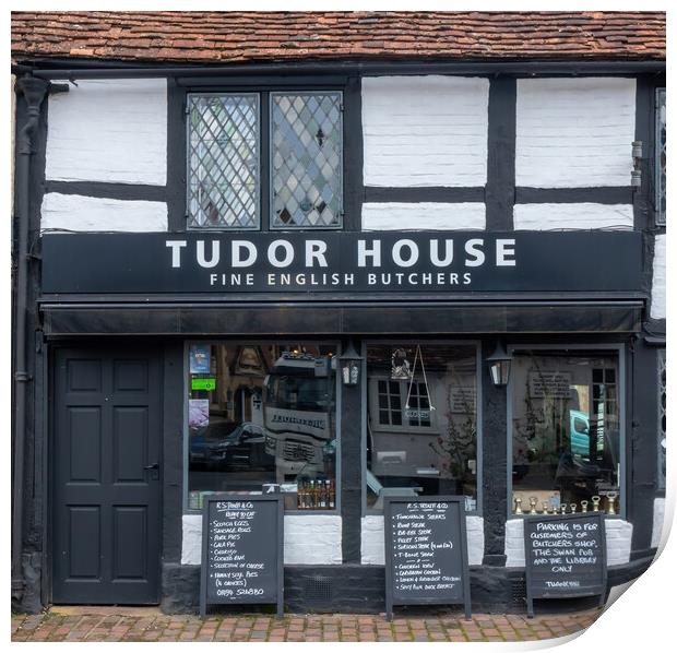 Tudor House, fine english butchers, West Wycombe Print by Kevin Hellon