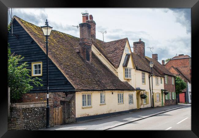 English country cottages in West Wycombe Framed Print by Kevin Hellon