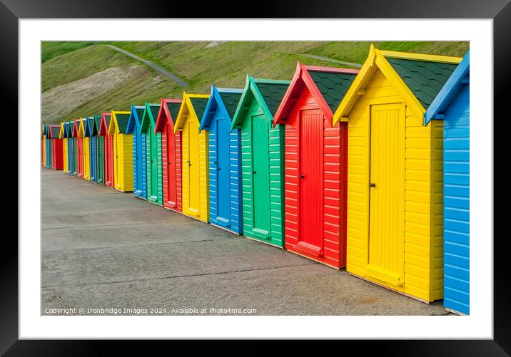 Multicoloured beach huts Framed Mounted Print by Ironbridge Images