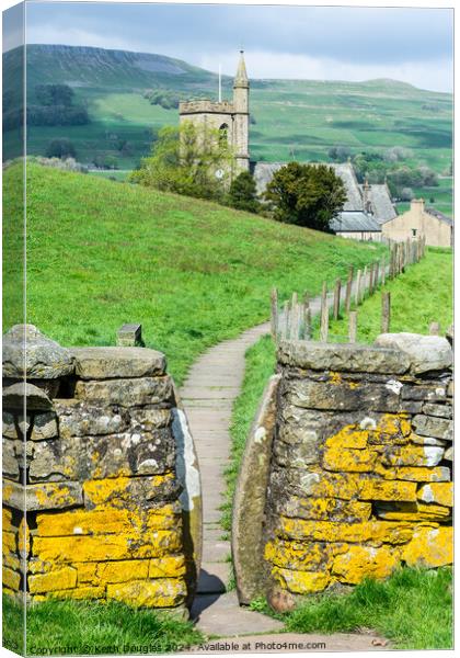 Footpath to Hawes (portrait) Canvas Print by Keith Douglas