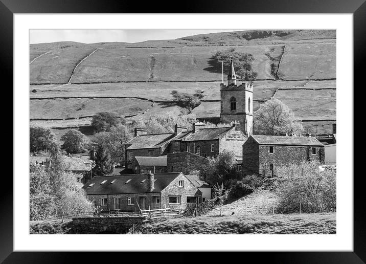 Hawes in Wensleydale (Black and White) Framed Mounted Print by Keith Douglas