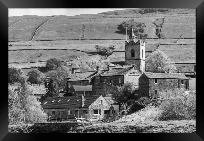 Hawes in Wensleydale (Black and White) Framed Print by Keith Douglas