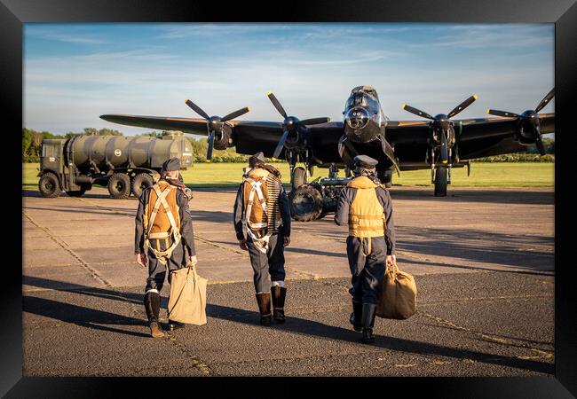 Lancaster Bomber Crew In Framed Print by J Biggadike