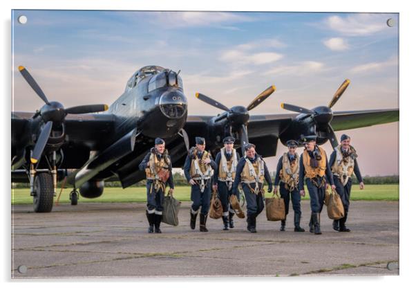 Lancaster Bomber Crew Return Acrylic by J Biggadike