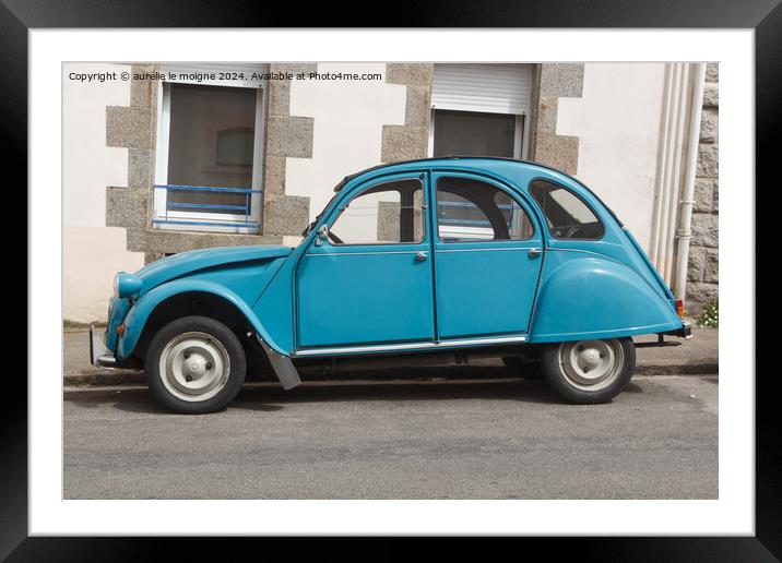 Car parked in a street Framed Mounted Print by aurélie le moigne