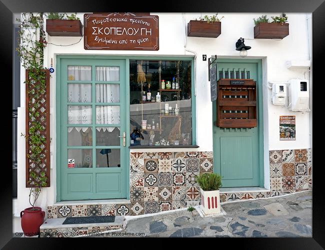 Traditional products shop, Skopelos Town Framed Print by Paul Boizot