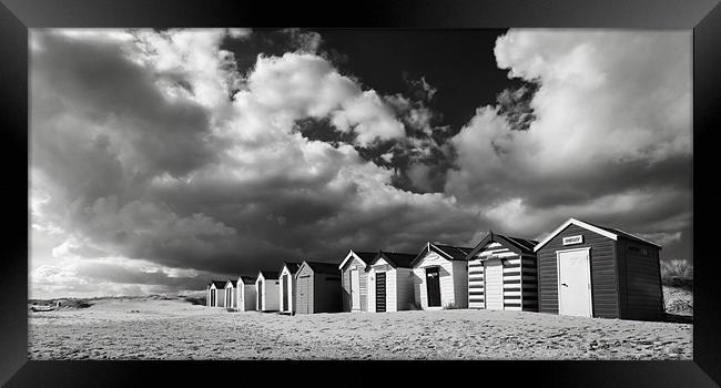 Southwold Beach Huts Framed Print by Simon Wrigglesworth