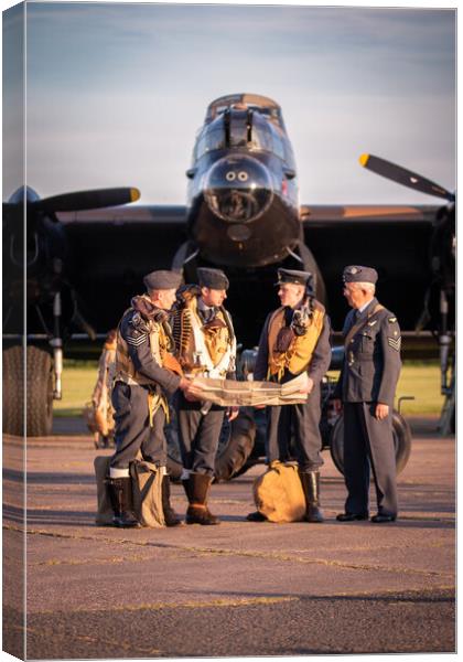 Lancaster Bomber Mission Prep Canvas Print by J Biggadike