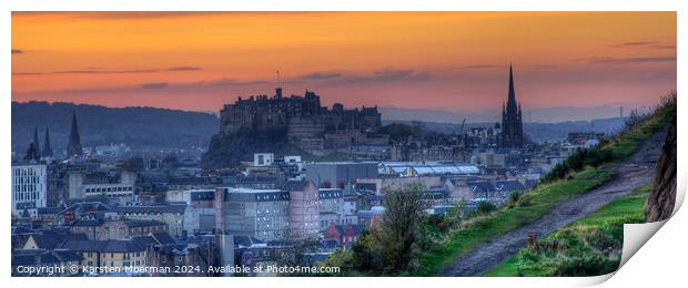 Edinburgh Castle Autumn Sunset Print by Karsten Moerman