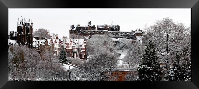 Edinburgh Winter Castle Framed Print by Karsten Moerman