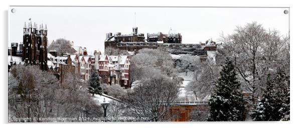 Edinburgh Winter Castle Acrylic by Karsten Moerman