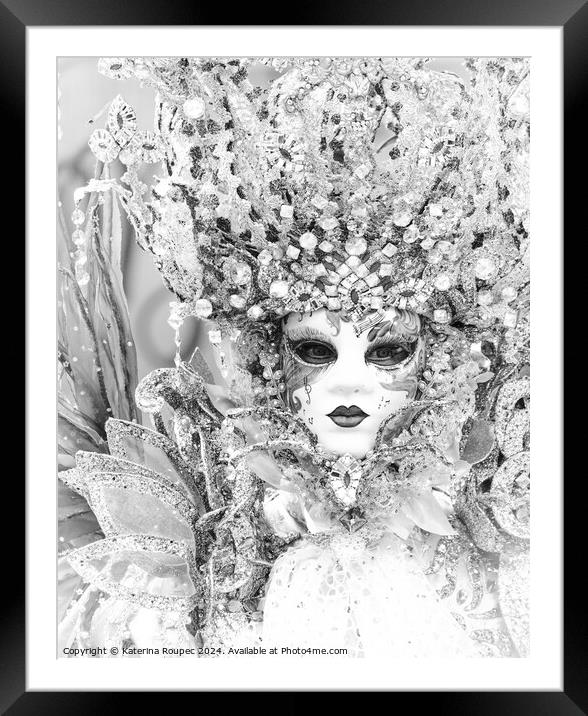 Venice Carnival Mask Framed Mounted Print by Katerina Roupec