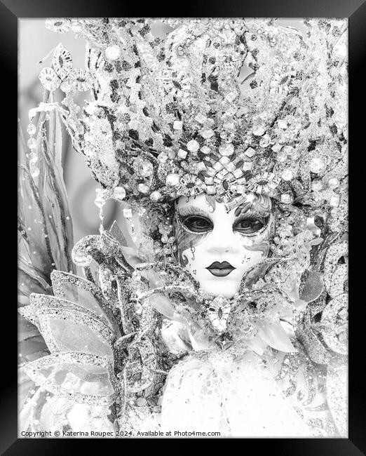 Venice Carnival Mask Framed Print by Katerina Roupec