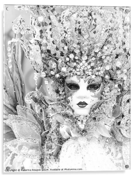 Venice Carnival Mask Acrylic by Katerina Roupec