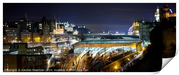 Edinburgh Waverley Station and City Print by Karsten Moerman
