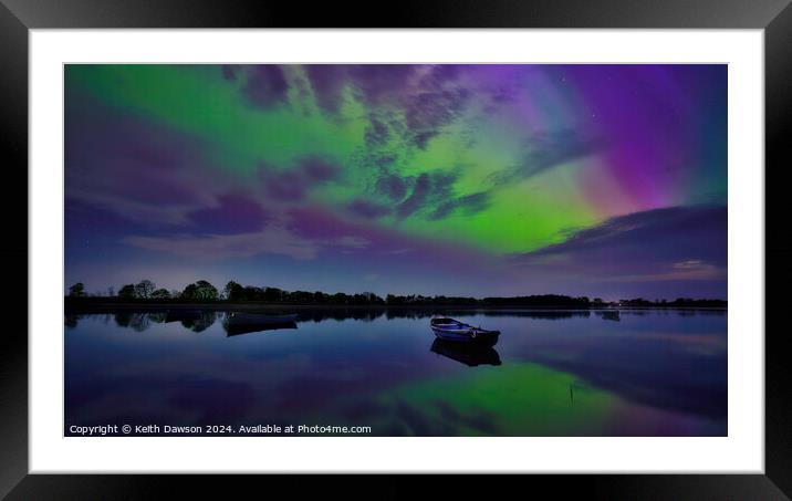 Northern Lights Framed Mounted Print by Keith Dawson
