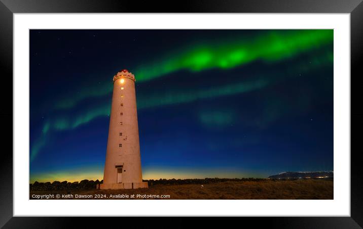 Lighthouse in Iceland Framed Mounted Print by Keith Dawson