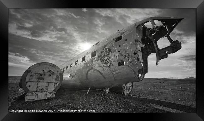 Crashed Plane Iceland ( nobody hurt ! ) Framed Print by Keith Dawson