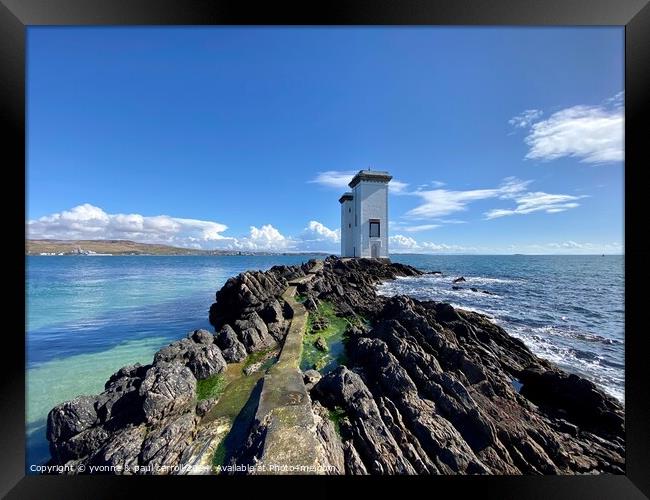 Carraig Fhada Lighthouse on Islay Framed Print by yvonne & paul carroll