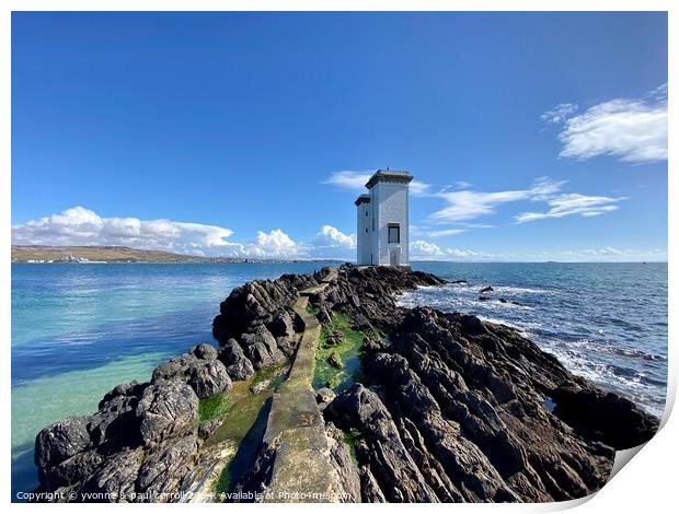 Carraig Fhada Lighthouse on Islay Print by yvonne & paul carroll