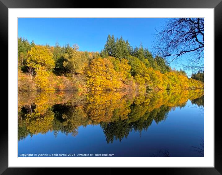 Autumn reflections on Loch Drunkie Framed Mounted Print by yvonne & paul carroll