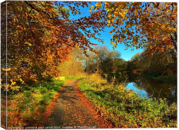 Autumn on the Forth & Clyde canal Canvas Print by yvonne & paul carroll