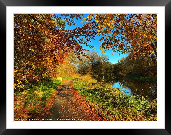 Autumn on the Forth & Clyde canal Framed Mounted Print by yvonne & paul carroll