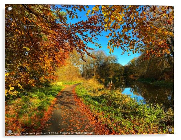 Autumn on the Forth & Clyde canal Acrylic by yvonne & paul carroll