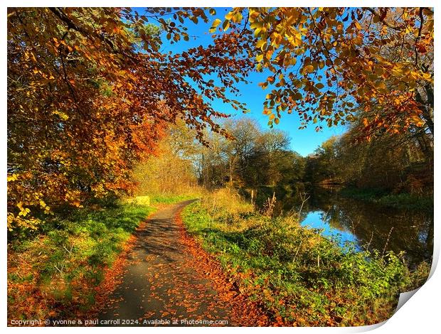 Autumn on the Forth & Clyde canal Print by yvonne & paul carroll