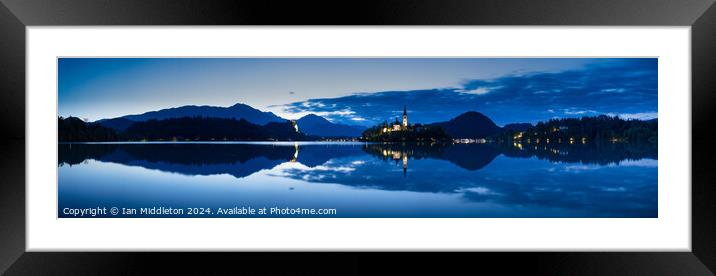 Dawn breaks over Lake Bled Framed Mounted Print by Ian Middleton