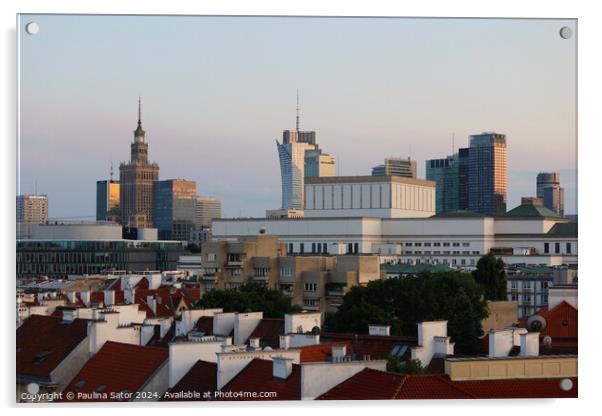 Warsaw sunset. Poland  Acrylic by Paulina Sator