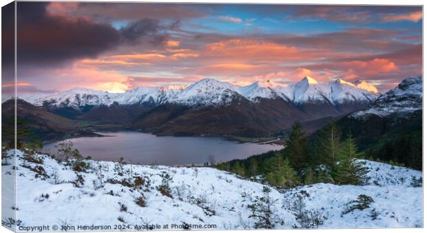 Five Sisters of Kintail Canvas Print by John Henderson