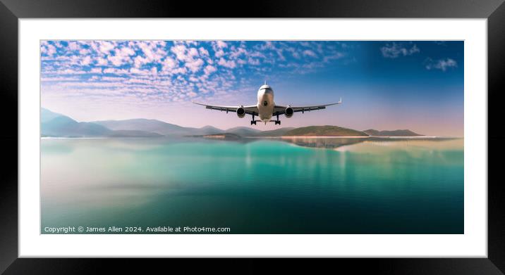 KLM Airplane Boeing 777-200ER Dutch Airlines Services To Palma International Airport, Palma Mallorca, Spain  Framed Mounted Print by James Allen