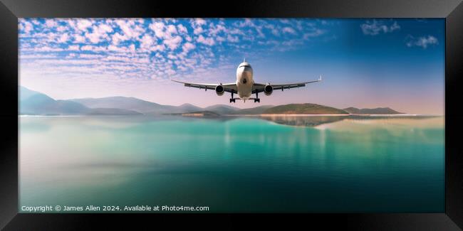 KLM Airplane Boeing 777-200ER Dutch Airlines Services To Palma International Airport, Palma Mallorca, Spain  Framed Print by James Allen