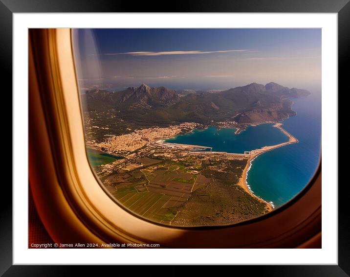 KLM Dutch Airlines Window View Of Palma Airport Mallorca Spain Framed Mounted Print by James Allen