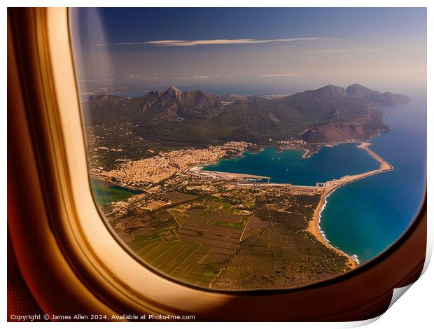 KLM Dutch Airlines Window View Of Palma Airport Mallorca Spain Print by James Allen