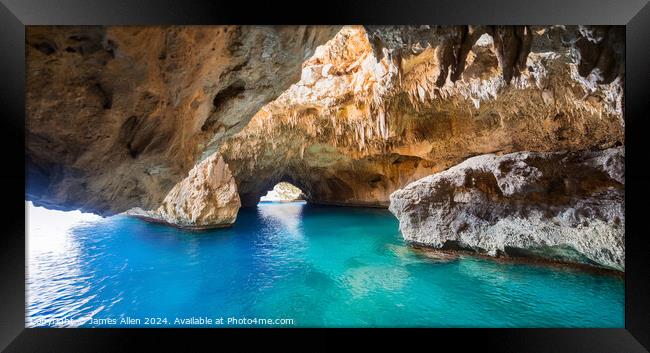 Cuevas Del Drach Caves Mallorca, Spain Framed Print by James Allen