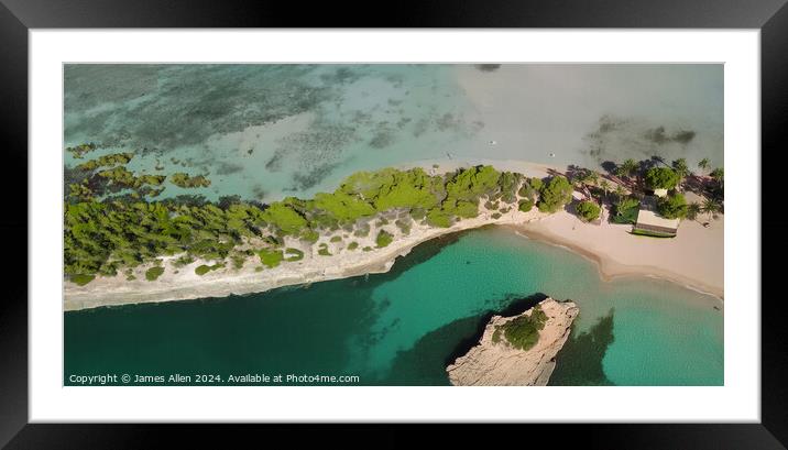 Drone Birdseye View Of Alcudia Beach Majorca, Spain Framed Mounted Print by James Allen