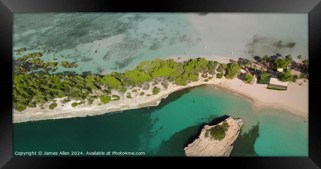 Drone Birdseye View Of Alcudia Beach Majorca, Spain Framed Print by James Allen
