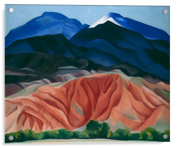 Georgia O’Keeffe - Black Mesa Landscape New Mexico  Out Back of Maries II 1930 Acrylic by Welliam Store