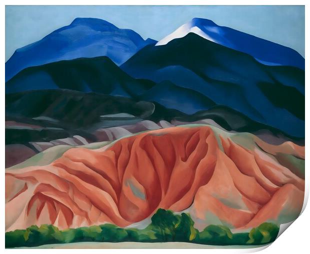 Georgia O’Keeffe - Black Mesa Landscape New Mexico  Out Back of Maries II 1930 Print by Welliam Store