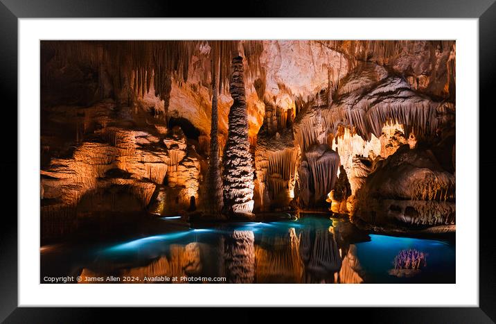 Cuevas Del Drach Caves Mallorca, Spain   Framed Mounted Print by James Allen