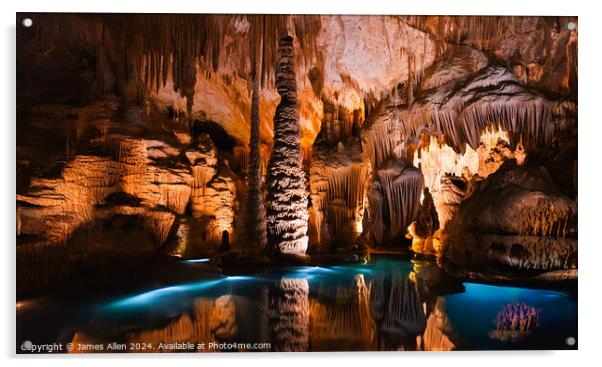 Cuevas Del Drach Caves Mallorca, Spain   Acrylic by James Allen
