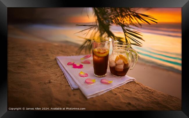 Sangria At Alcudia Beach Majorca, Spain Framed Print by James Allen