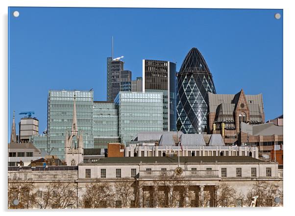 London City Skyline Acrylic by Richard Thomas