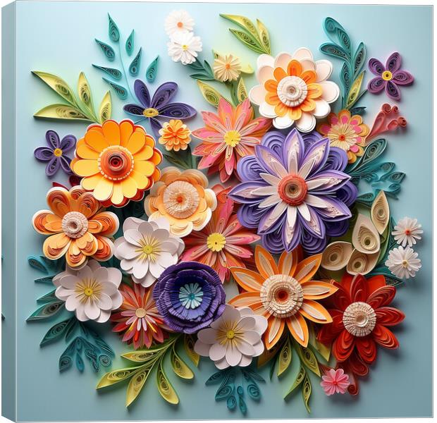 Floral Quilling Canvas Print by Steve Smith