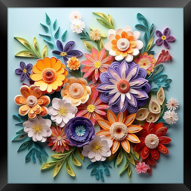 Floral Quilling Framed Print by Steve Smith