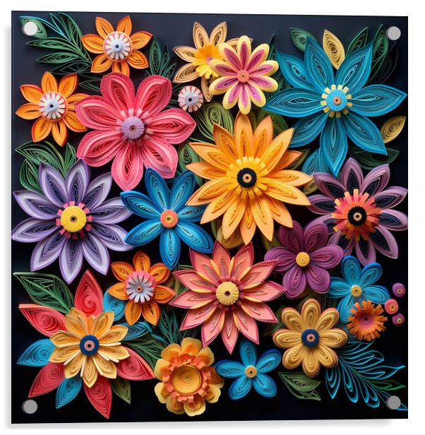 Floral Quilling Acrylic by Steve Smith