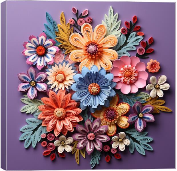 Floral Quilling Canvas Print by Steve Smith