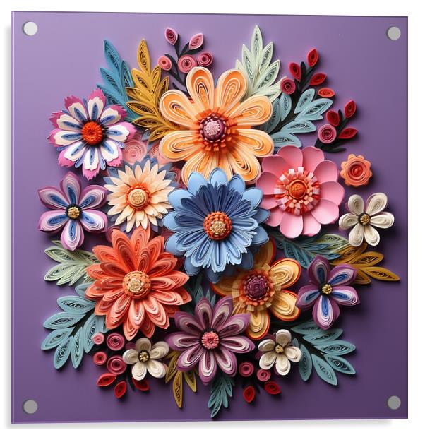 Floral Quilling Acrylic by Steve Smith